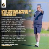 APR FC yatandukanye n'umutoza Darko Nović
